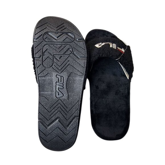 Fila Women's Slide Sandals Black Size 8 Old School New - Picture 5 of 6